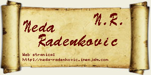 Neda Radenković vizit kartica